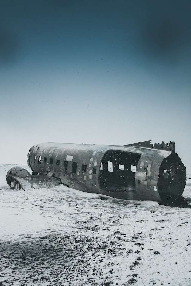 Fuselage of crashed plain