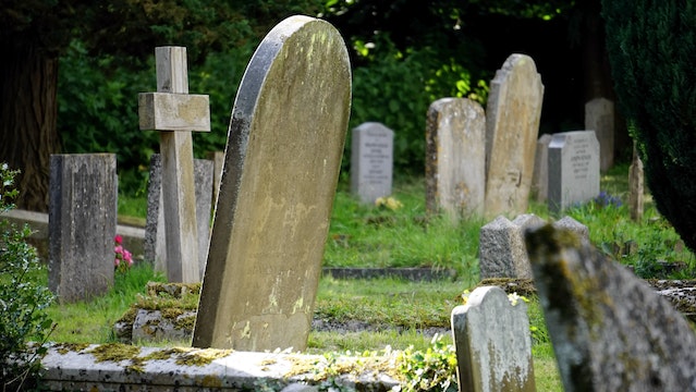 Grave Stones in graveyard