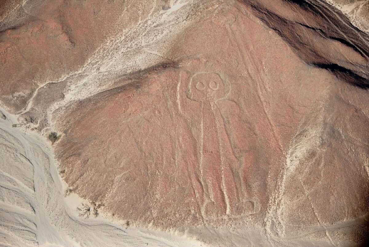 An aerial photo of the Giant Nazca Lines