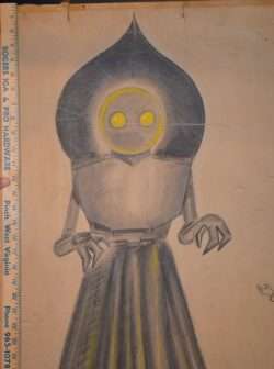 original drawing of the flatwoods monster