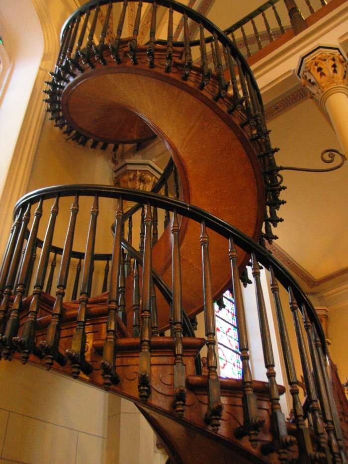 A view from below the Loretto Chapel staircase