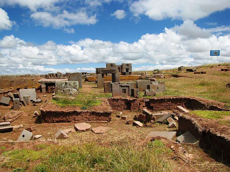 A photo of the ruins of Puma Punku