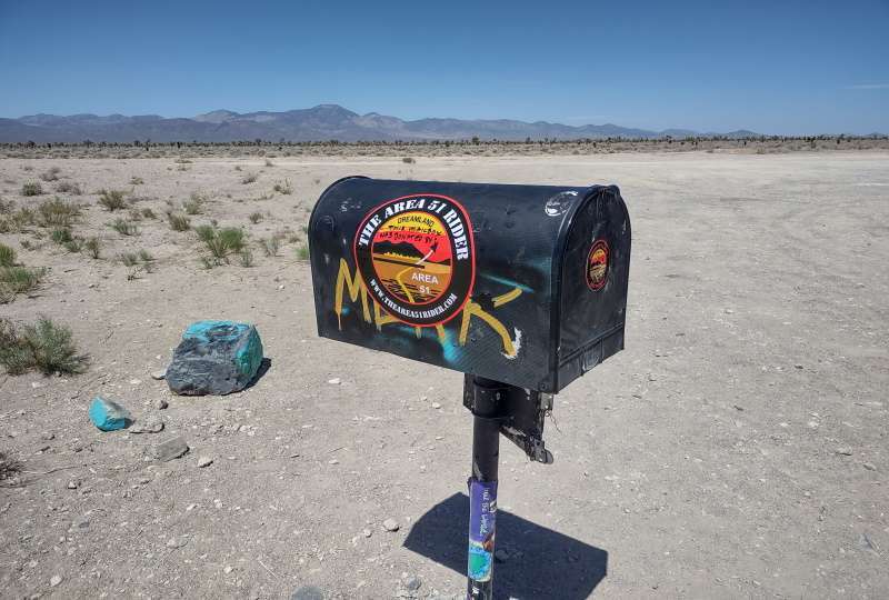 The Black Mailbox on the Extraterrestrial Highway Nevada