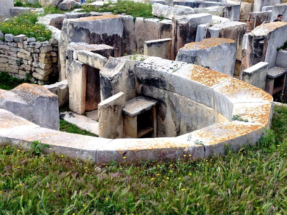 A view among the ruins of the Megalithic Temples of Malta