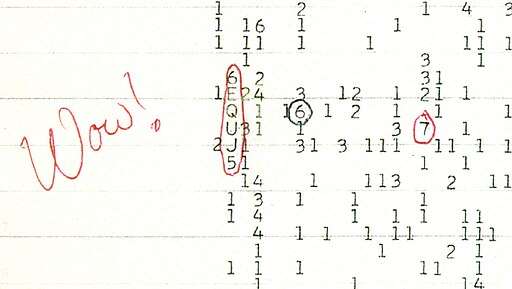 Printout of the WOW! signal