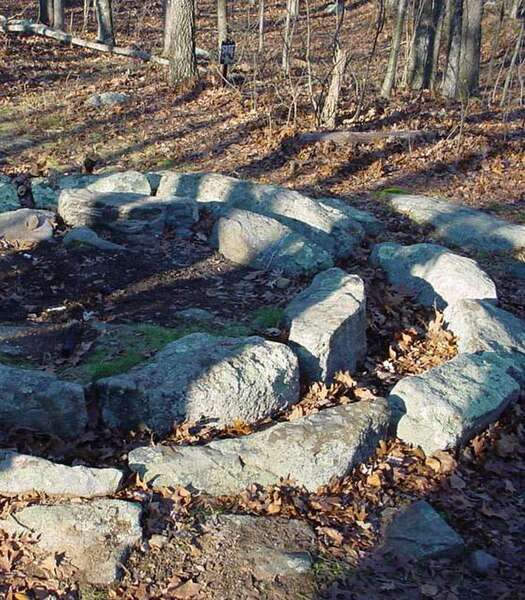 The Gungywamp stone circle photographed from above