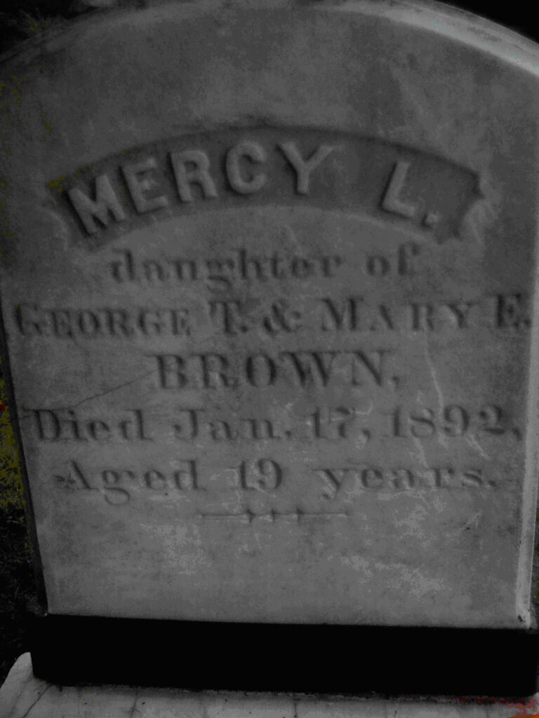 The gravestone of mercy brown